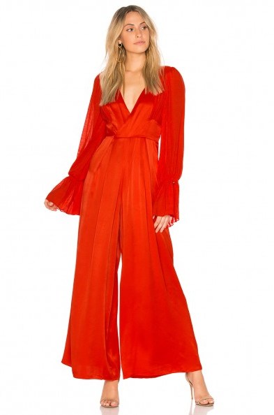 Free People NOT YOUR BABY JUMPSUIT | red wide leg jumpsuits - flipped