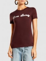 GANNI‎ Love Society Cotton Slogan T-Shirt
