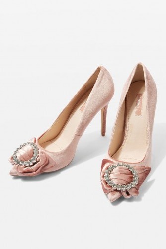 Topshop – Glamorous Bow Court Shoes ~ blush pink party shoes - flipped