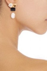 BOUNKIT Gold-tone multi-stone earrings ~ statement jewellery