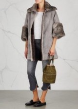 DOM GOOR Grey reversible shearling coat | luxe winter coats