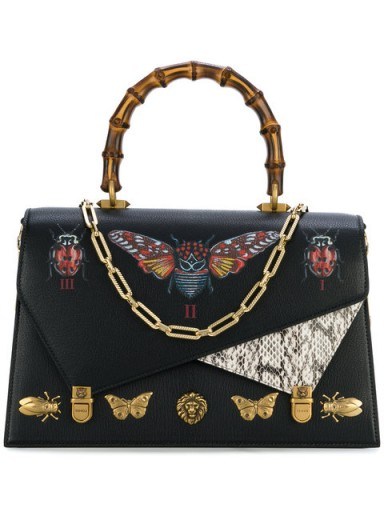 GUCCI Ottilia leather top handle bag / embellished handbags - flipped