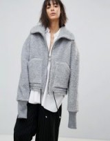 House Of Sunny Teddy Jacket – oversized grey fleece jackets