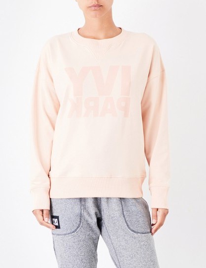 IVY PARK Logo-print jersey sweatshirt / blush-pink sweatshirts - flipped
