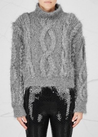 FILLES À PAPA Ivy silver chunky-knit jumper ~ metallic fleck jumpers - flipped