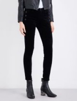 J BRAND Zion mid-rise skinny jeans | black velvet trousers