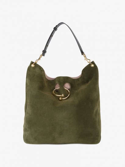 J.W.Anderson Green Suede Pierce Hobo Bag – luxe handbags