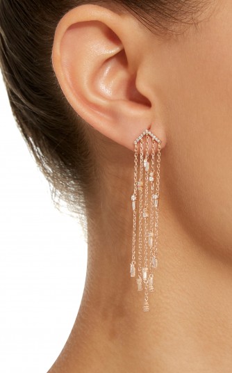 Suzanne Kalan 18K Rose Gold Diamond Chandelier Earrings | statement jewellery