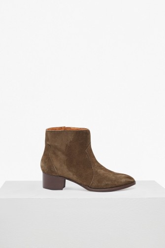 French Connection KATY SUEDE WESTERN ANKLE BOOTS | neutral winter footwear