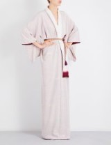 Kisshoten golden fans silk robe | oriental style robes