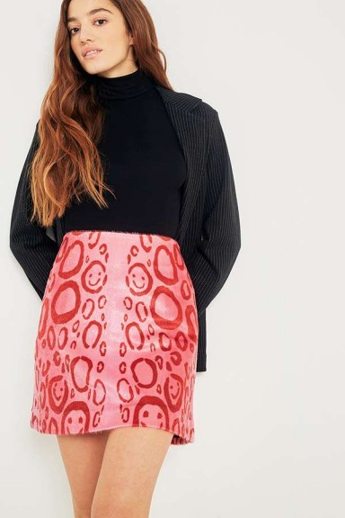 KYE Pink Leopard Print Mini Skirt