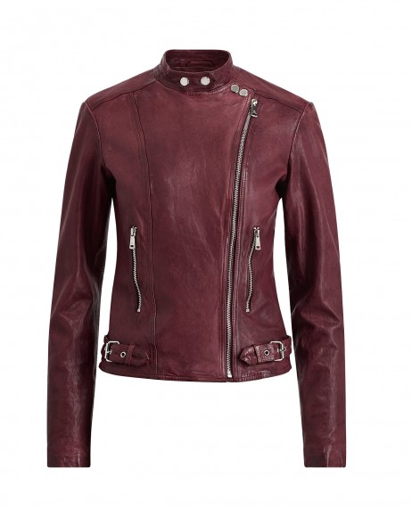 Ralph Lauren Cranberry Leather Jacket – red biker jackets