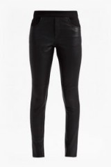 FRENCH CONNECTION LEATHER PULL ON LEGGINGS | black skinny pants | fitted trousers