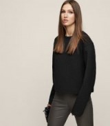 REISS LEIA CRYSTAL-STUDDED SWEATSHIRT BLACK ~ embellished sweatshirts