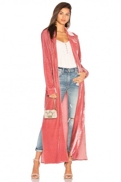 Lovers + Friends CASSIE ROBE – rose pink robes | luxe style evening coats/jackets - flipped