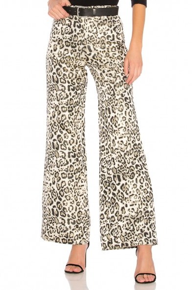 LPA X REVOLVE 88 lurex leopard wide leg pants | animal print trousers - flipped