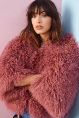 Rebecca Minkoff LUCY JACKET | mauve shaggy jackets | glamorous winter jackets