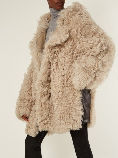 ACNE STUDIOS Lune oversized shearling coat ~ shaggy cream coats - flipped