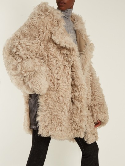 ACNE STUDIOS Lune oversized shearling coat ~ shaggy cream coats