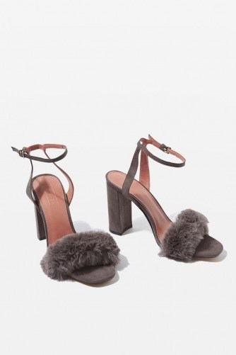 MAISON Faux Fur Sandals ~ fluffy party shoes - flipped