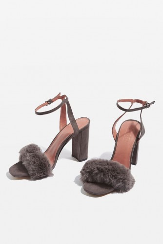 MAISON Faux Fur Sandals ~ fluffy party shoes