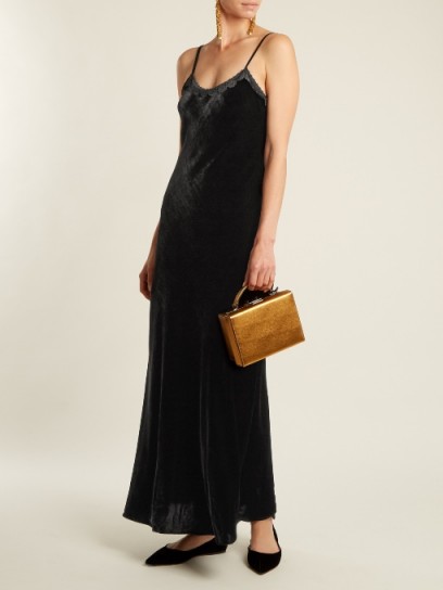 RACIL Mann lace-trimmed velvet dress – luxe slip dresses