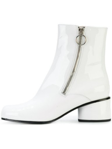 MARC JACOBS Crawford ankle boots / white patent leather boots - flipped