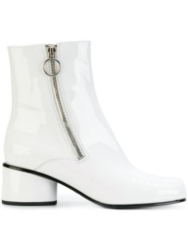 MARC JACOBS Crawford ankle boots / white patent leather boots