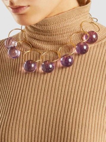 MARNI‎ Gold-Tone Plexiglas Choker Necklace ~ statement jewellery