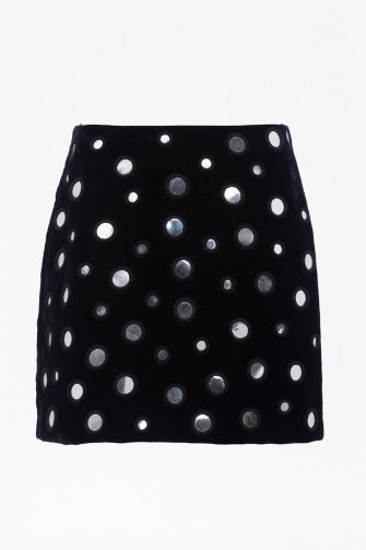 FRENCH CONNECTION MARY MIRRORS MINI SKIRT | black skirts - flipped