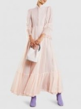 MERCHANT ARCHIVE‎ Ruffle Hem Silk Gown ~ blush vintage style maxi dresses ~ luxe gowns