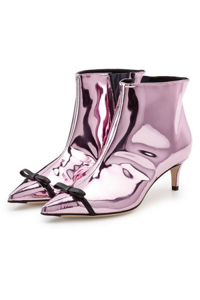 MARCO DE VINCENZO Metallic Pink Ankle Boots - flipped