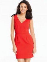 Michelle Keegan Bow Trim V Neck Dress – red party dresses