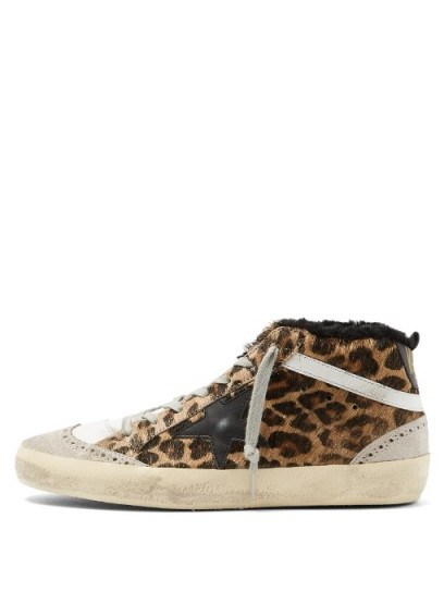GOLDEN GOOSE DELUXE BRAND Mid Star leopard-print shearling-lined ...
