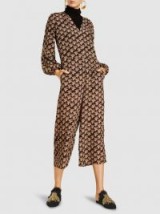 M.I.H JEANS‎ Neptune Long-Sleeved Cropped Jumpsuit ~ silk printed jumpsuits