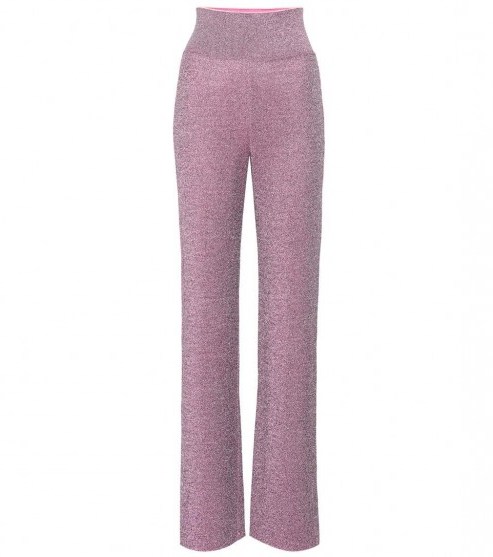 MISSONI High-waisted metallic trousers / shimmering pink pants - flipped