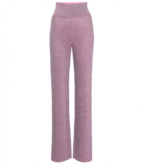 MISSONI High-waisted metallic trousers / shimmering pink pants