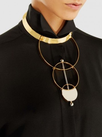 MONICA SORDO‎ Silencio Gold And Silver-Tone Necklace ~ modern statement necklaces