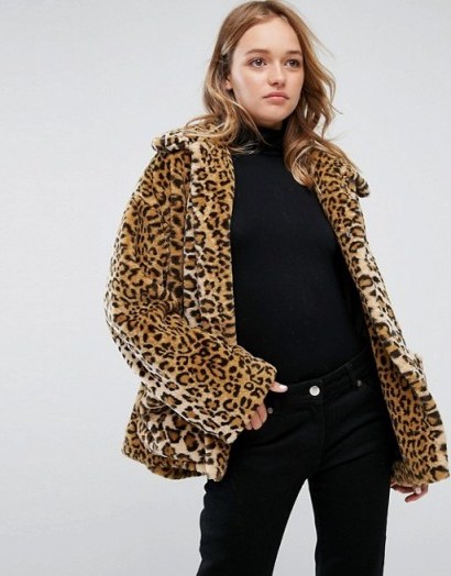 Monki Leopard Faux Fur Jacket / animal print jackets