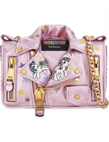 MOSCHINO My Little Pony leather cross-body bag | cartoon couture bags | cute metallic pink crossbody