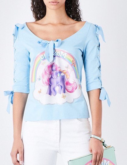 MOSCHINO My Little Pony-print cotton-jersey T-shirt | cute printed t-shirts - flipped