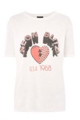 Topshop ‘Neon Blitz’ Slogan T-Shirt / white t-shirts