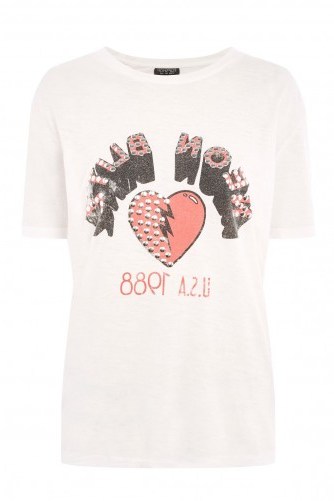 Topshop ‘Neon Blitz’ Slogan T-Shirt / white t-shirts - flipped