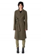 Nili Lotan ARMY GREEN PATTON COAT | belted wrap coats