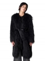 Nili Lotan BLACK MOXIE FAUX FUR COAT | shaggy winter coats
