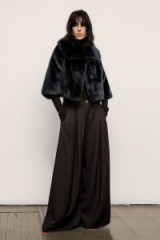 Nili Lotan DARK NAVY FAUX FUR GARBO COAT | short jackets | winter evening glamour