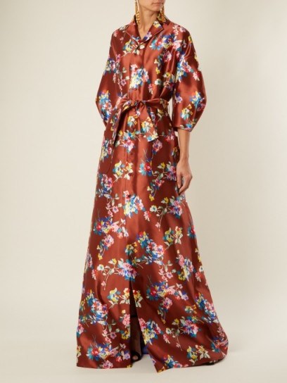 DELPOZO Notch-lapel floral-print silk gown ~ luxe gowns - flipped