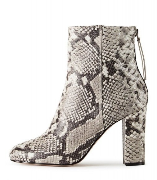 Reiss ODELLE SNAKE SNAKE-PRINT LEATHER ANKLE BOOTS - flipped