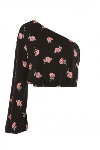 tOPSHOP One Shoulder Floral Top | rose print tops