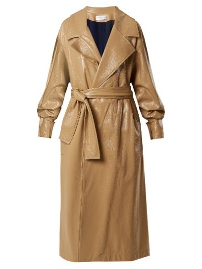 WANDA NYLON Oversized coated trench coat / high shine coats - flipped